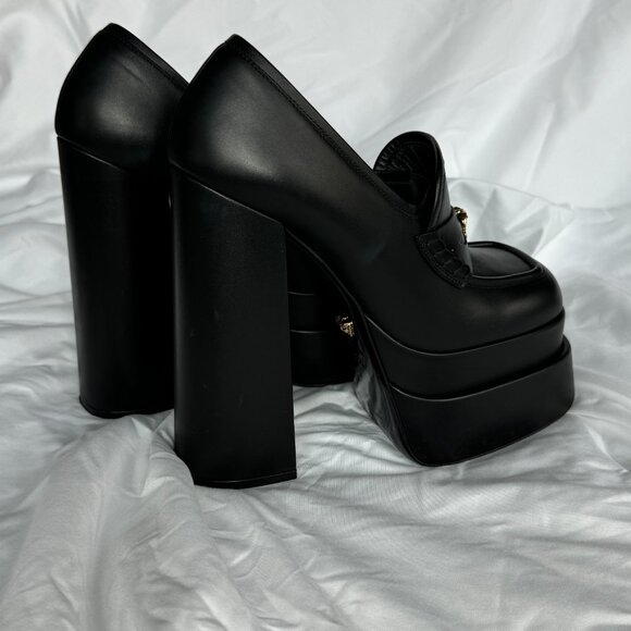 Versace Black Platform Loafers - Picture 3 of 8